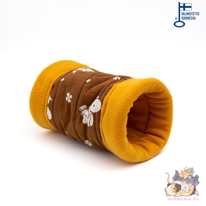 Retro ruskea sinapin keltaisella fleecell&auml;